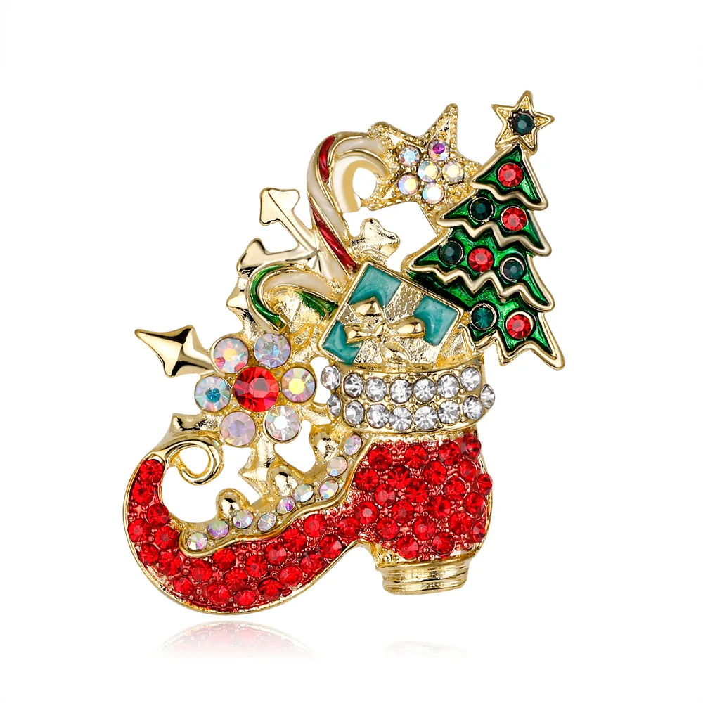 Christmas Hundreds of jewelry pins fashion rhinestone Christmas boots brooch men and women accessories holiday gifts