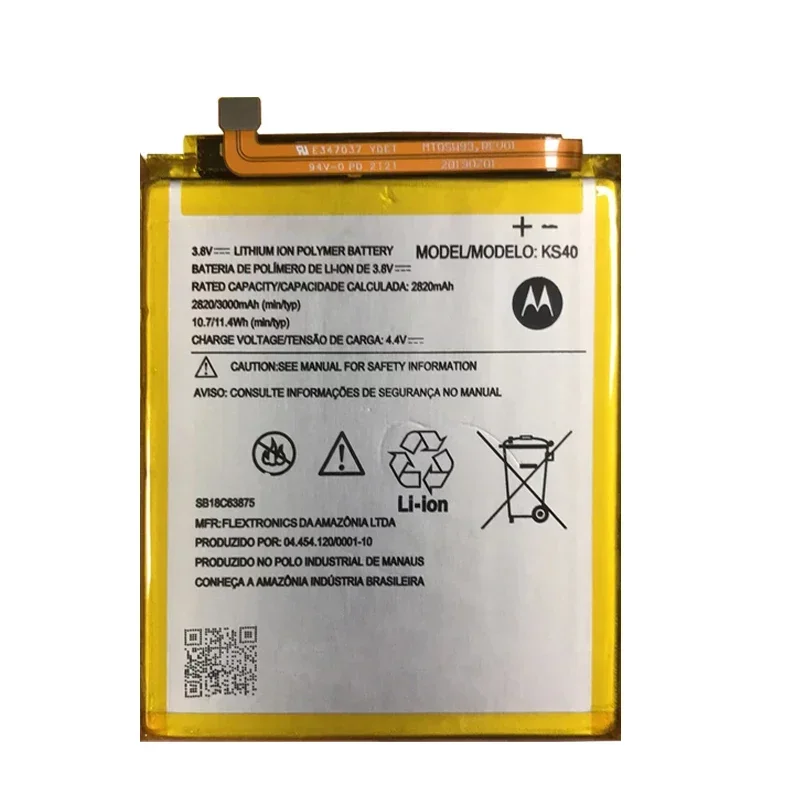 Battery For Motorola Moto E6 Play, KS40, 3000mAh, Phone Batteries, XT2029, XT2029-1, 100% Original