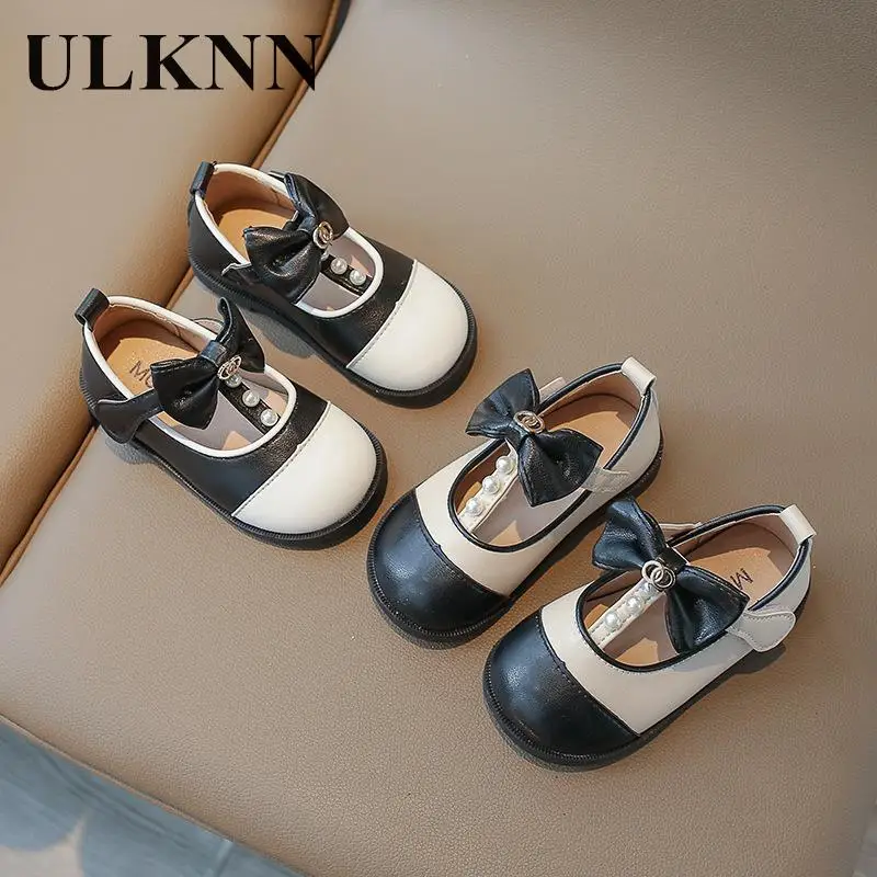 

Children's Flat Sole Leather Shoes 2024 Spring New Girl's Single Shoe Versatile Small Leather Bow Princess Trendy Shoes