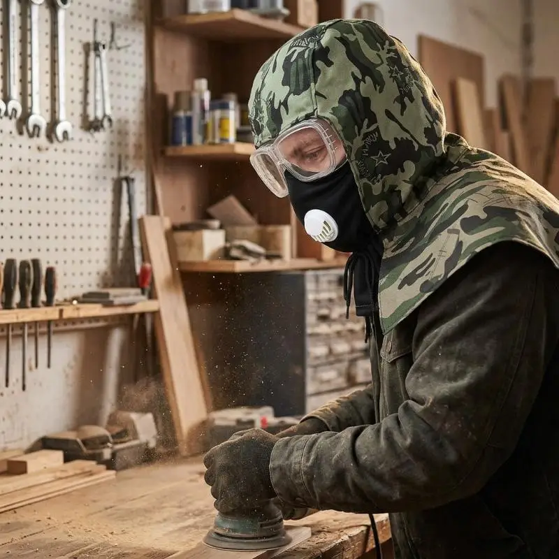 Ventilated Safety Work Hood with Scratch Resistant Goggles Dustproof Welding Headgear for Repairmen