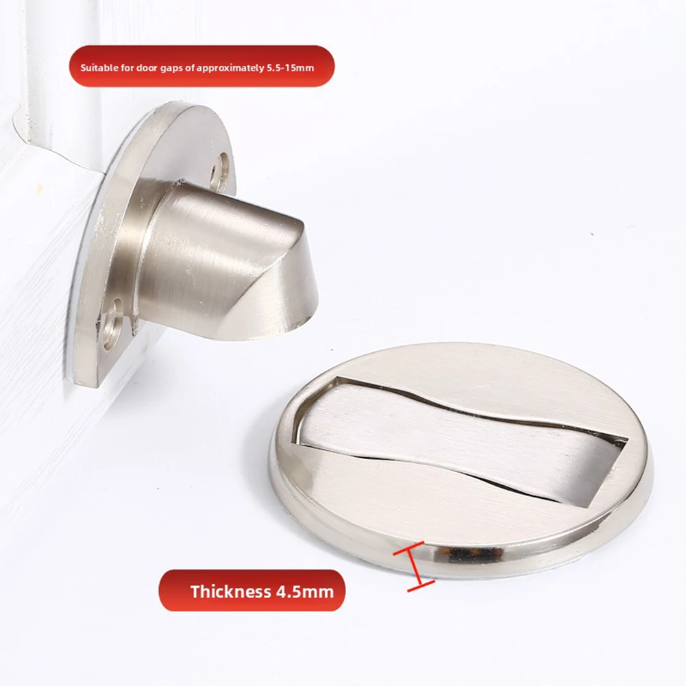 Invisible Magnetic Door Stopper Stainless Steel No-Drill Silents Door-Catch Stopper Wall Protector Mechanical Self-Locking