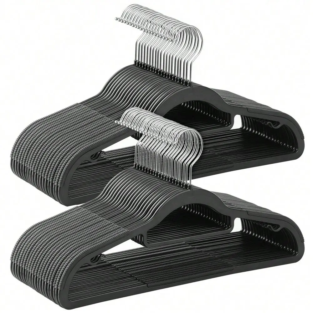 

Набор из 50 вешалок для одежды, прочные пластиковые вешалки с противоскользящим покрытием, компактные вешалки для экономии места, ширина 16,5 дюймов, поворот на 360 градусов.