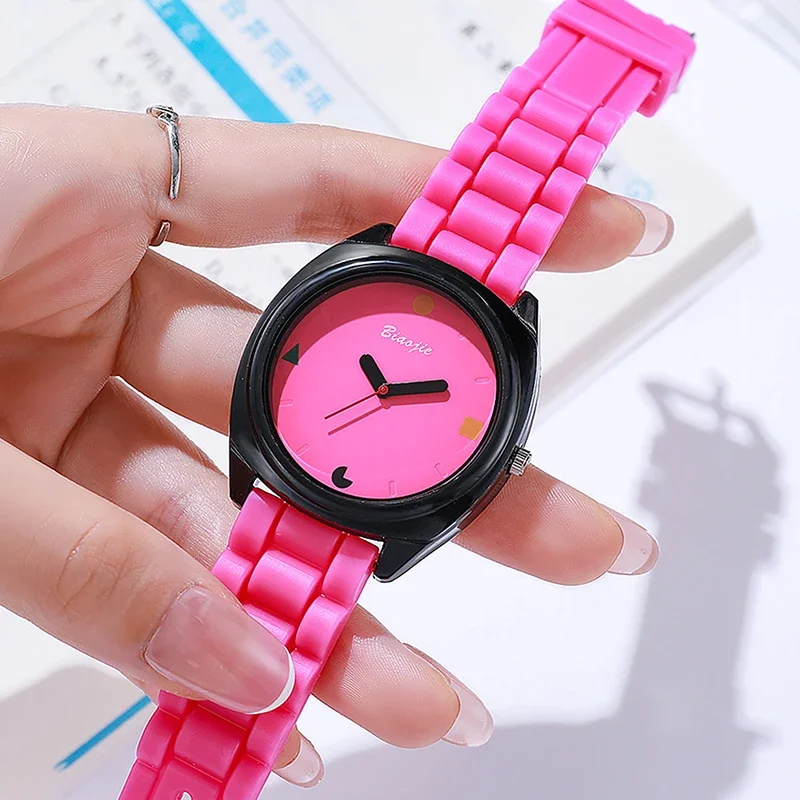 Dopamine Women Watch Fashion Simple Digital Quartz Watches Casual Jelly Multicolour Silicone Ladies Wristwatch