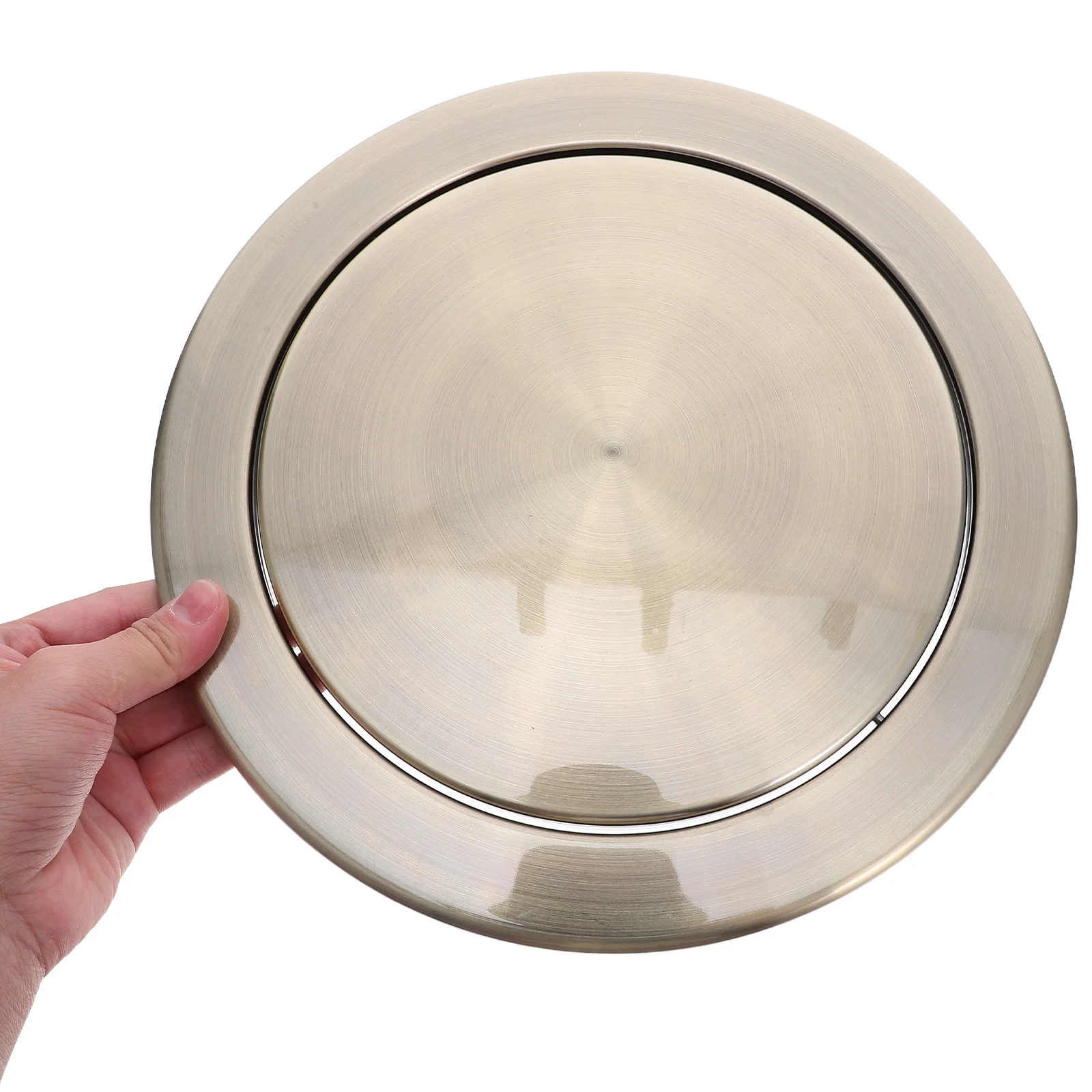 

Stainless Steel Swing Trash Can Lid Recessed for Countertop Bathroom Sink Flush Mounted Waste Bin Cover Odor Sealing Solution