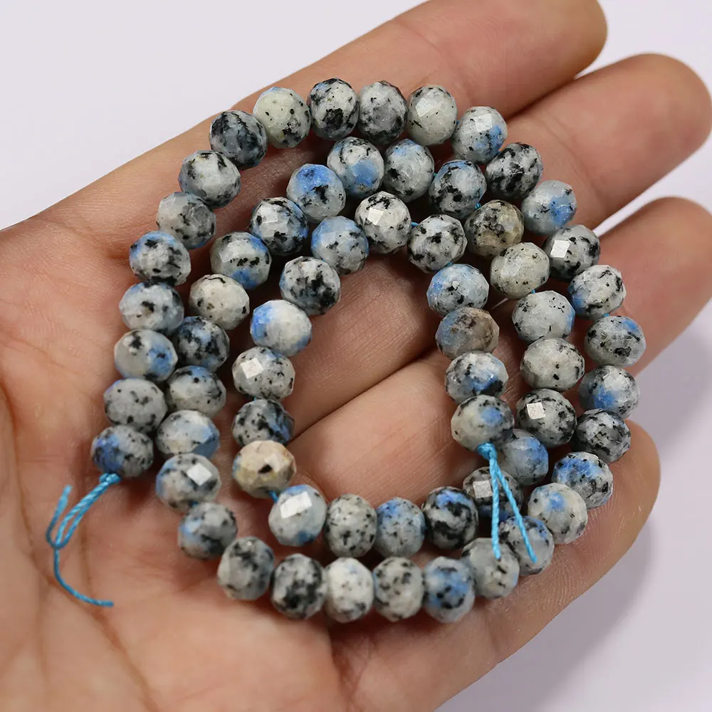 

Natural Multi Color K2 blue gems 6x8mm Rondelle Faceted Beads Stunning Real Gemstone 15.2" Strand Jewelry Making DIY