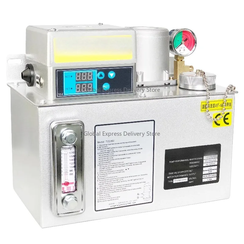 220v110v Digit Controller 4L Automatic Electric Thin Oil Pump Gear Lubricator with Level Switch TZ for Centralized Lubrication