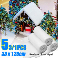 5/1PCS Artificial Christmas Fake Snow Cotton Carpet Fluffy Fiber Stuffing White Snow for Xmas Tree Ornament Christmas Decoration