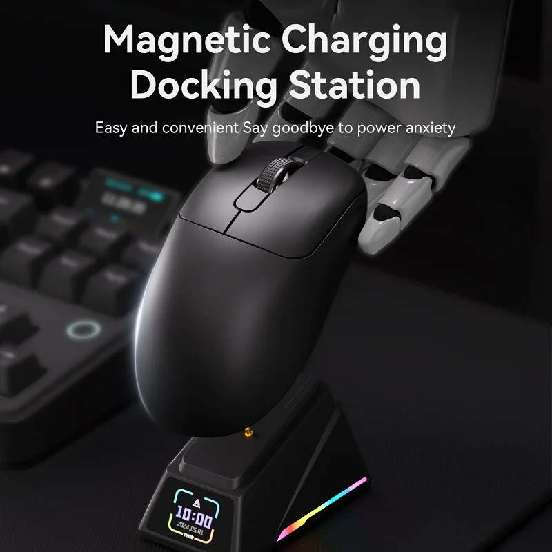 

Open Box Used Product AJ179 PRO Wireless Gaming Mouse with RGB Charging Dock Computer Macro Mouse Gamer