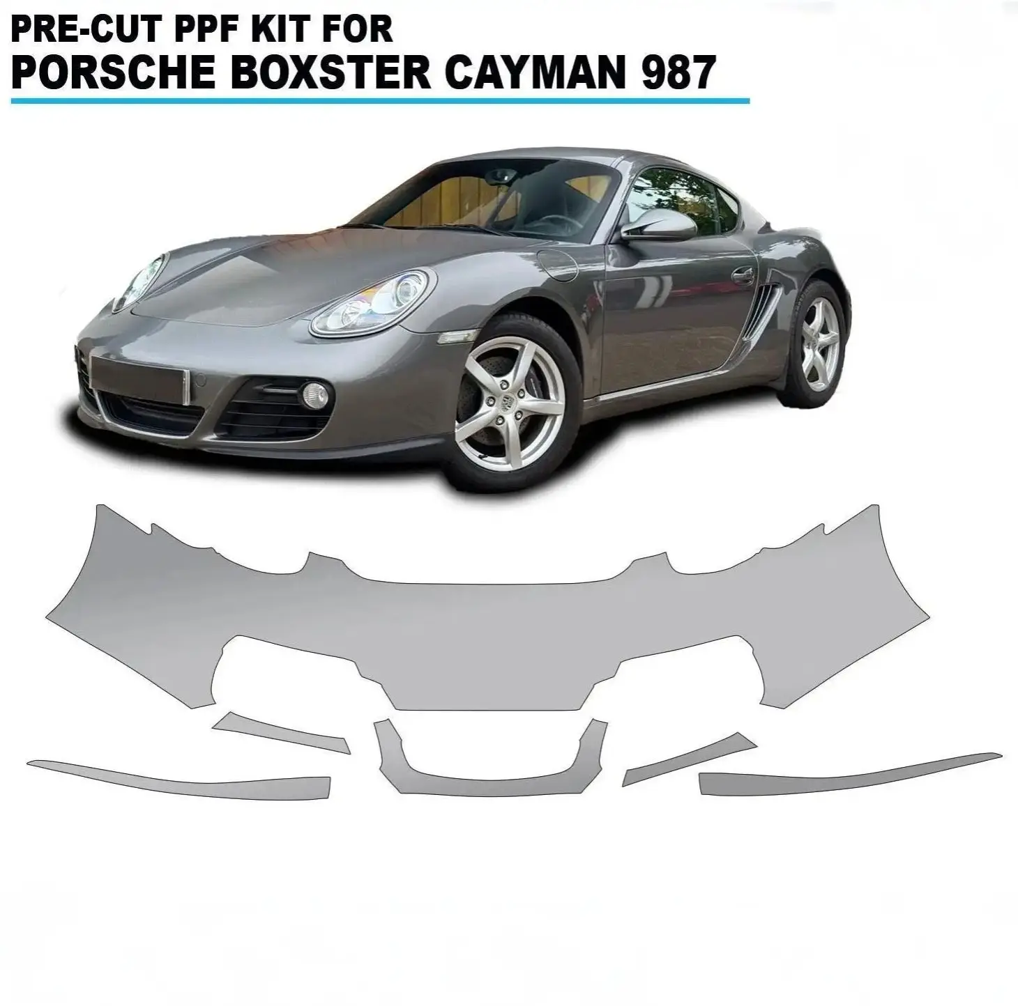 For Porsche Boxster Cayman 987 2005-2012 TPU Body Bumper Pre-cut Sticker Paint Protection Film PPF Scratch-resistant Transparent