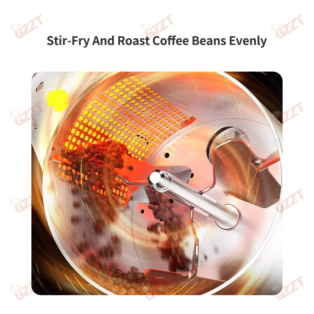 GZZT CBR-3 200g Electric Coffee Bean Roaster with 3 Optional Modes Simulate Direct Fire Stirring Baking Automatic Coffee Roaster