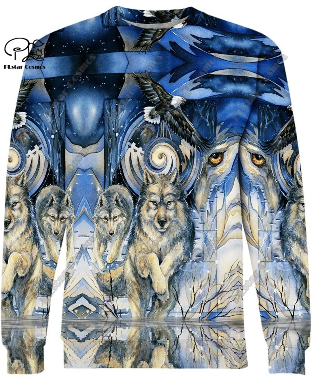 PLstar Cosmos 3D printed retro Aboriginal wolf feather pattern street casual unisex new hoodie, sweatshirt, zipper hoodie L-2