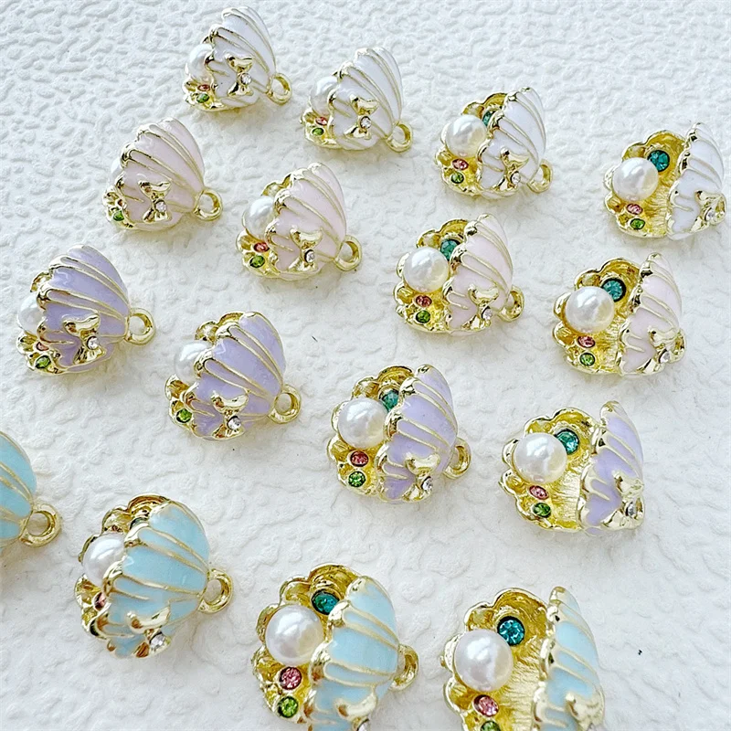 Wholesale 30pcs/lot beads core cartoon shell shape alloy floating locket charms diy jewelry earring/bracelet accessory