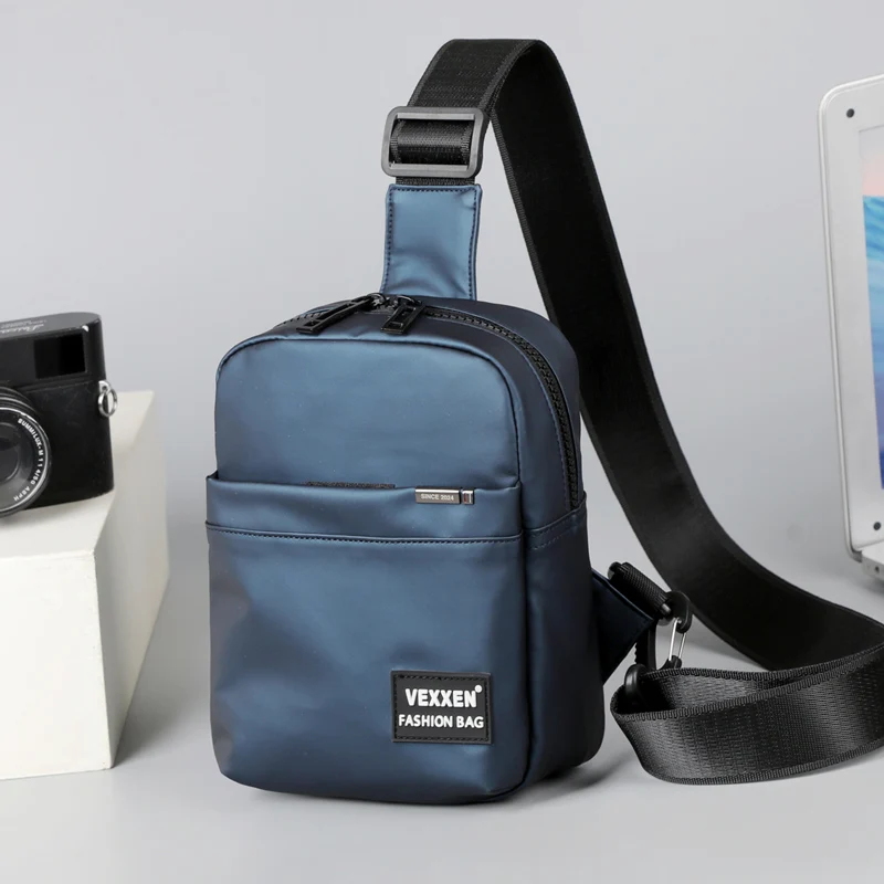 

Casual Men Chest Bag Leather Small Shoulder Bag Running Cycling Belt Sling Bag Outdoor Sport Crossbody Bag Travel Phone PouchBag