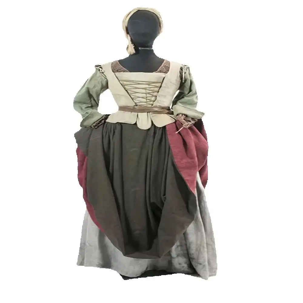 

16th Century Claire Fraser Costume Vintage Medieval Scotland Highland Dress Victorian Reenactment Ball Gown