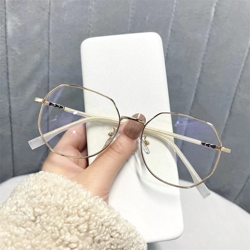 Polygon Shape Man Glasses Vintage Retro Style Female Eyeglass Frames Blue Light Blocking Glasses Frame Men