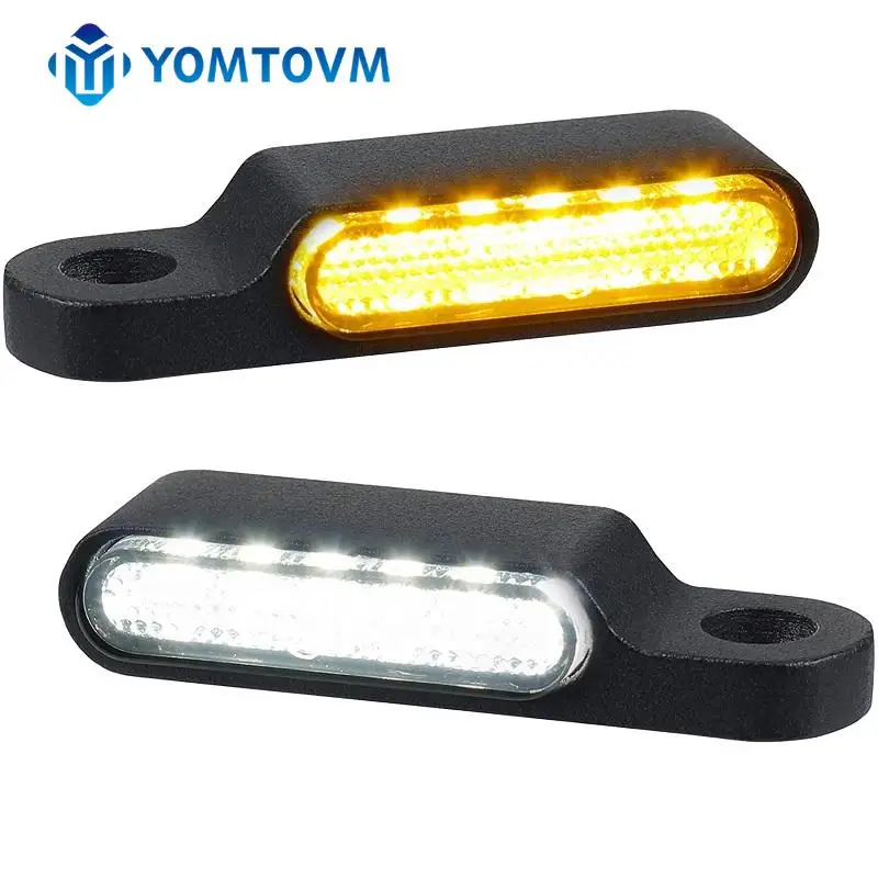 2Pcs Motorcycle Mini LED Turn Signal Running Lights Amber White Blinker Indicators Lamps For Harley Davidson Touring Accessories