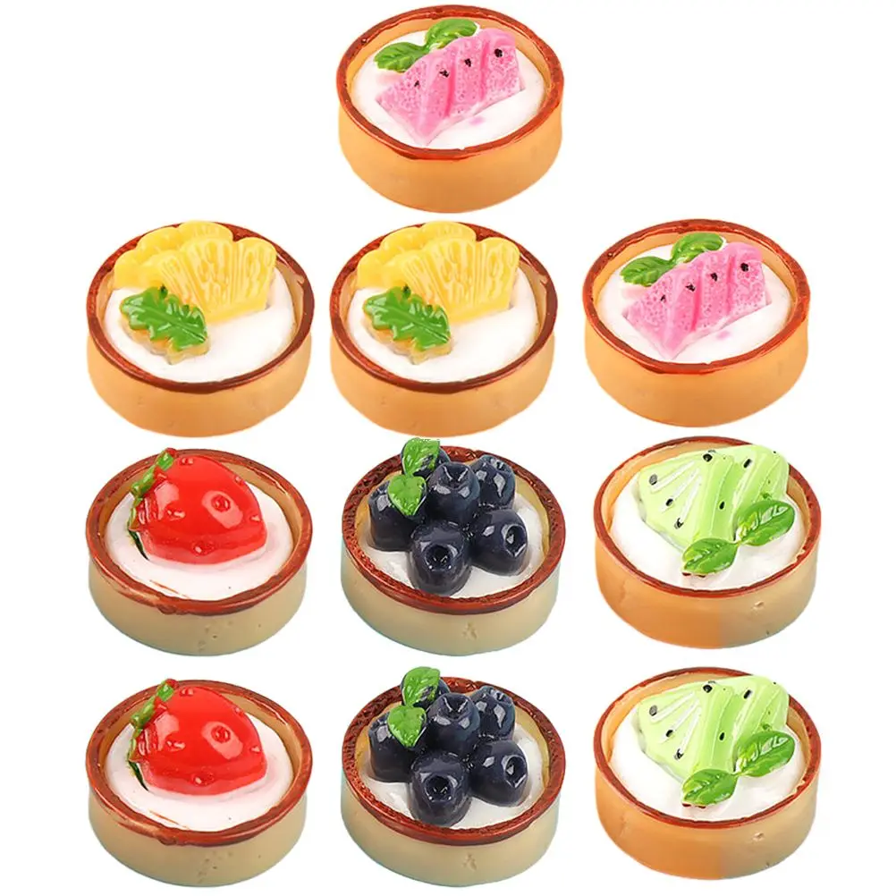 

12 Pcs Miniature Cake Simulated Mini Cake Kitchen Decor Pretend Play Set Resin Toy Model Lightweight DIY Craft