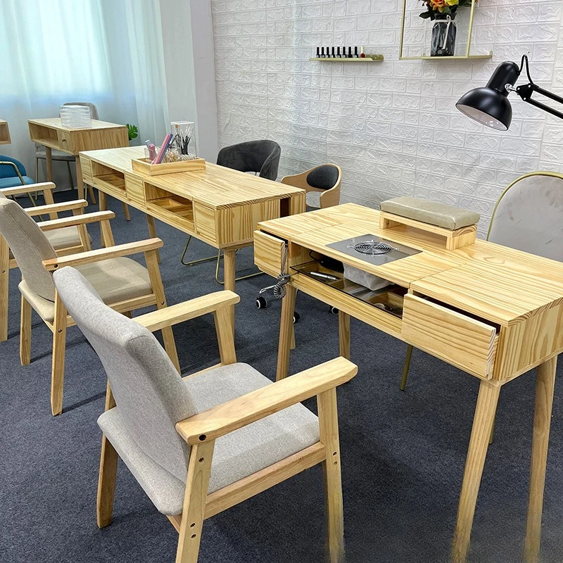 

Log Japanese-style Russian manicure table Solid wood single and double manicure table
