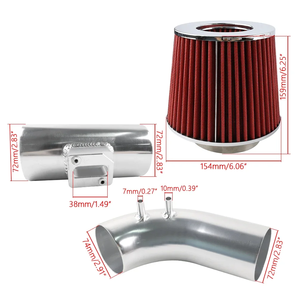 ALUMINUM Short Ram Air Intake Kit & Filter Replacement For 04-07 Honda Accord DX/LX/EX/SE 2.4L L4 Installation DIY