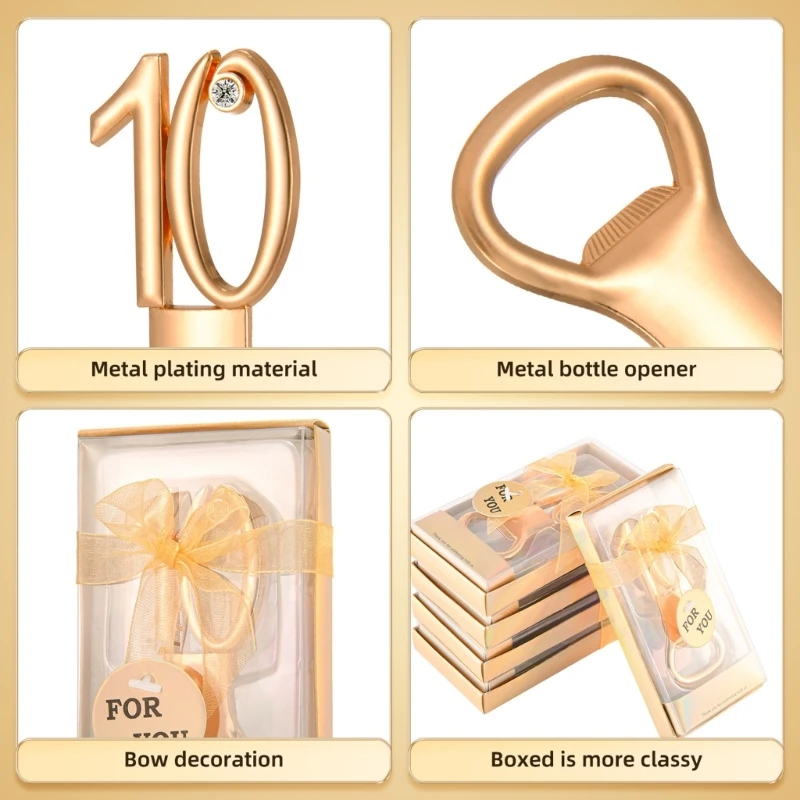 Golden Color Beer Opener Bottle Opening Tool for Birthdays and Anniversaries