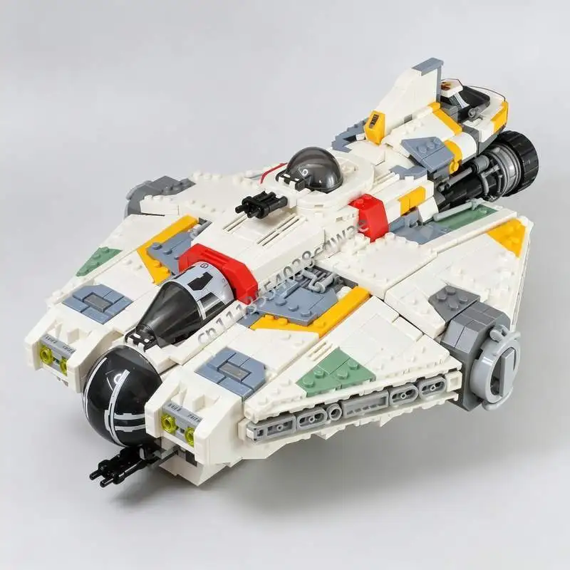 NEW 596PCS Ghost Phantom Spaceship Battle MOC Custom Puzzles Space Warfare Model DIY Assembly Creative Building Blocks Toy Gift