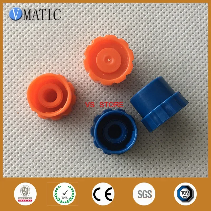 High Quality 100Pcs Blue/Orange Syringe Barrel Tip Caps Plastic Stopper