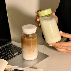 Cute Korean Water Bottle Travel Tritan Cold Coffee Tea Milk Juice Cup Gym School Simple Drinking Bottle With Filter Scale 300ml