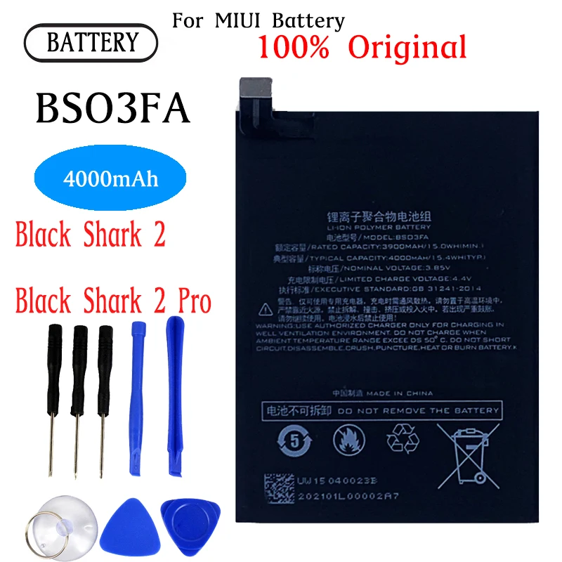 

Original BS03FA BSO3FA Battery For Xiaomi Black Shark 2 BlackShark 2 Pro Mobile Phone BB03FA Batteries Bateria