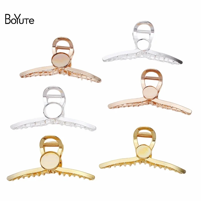 

BoYuTe (5 Pieces/Lot) Fit 20mm 25mm Cabochon Blank Hair Claw Base Big Shark Clip Metal Hair Accessories for Women