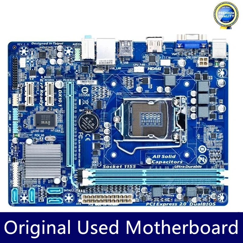 For Used GA-H61M-DS2 HDMI H61M-DS2 HDMI Motherboard Desktop 1155 H61 Socket LGA 1155 16GB DDR3 motherboard