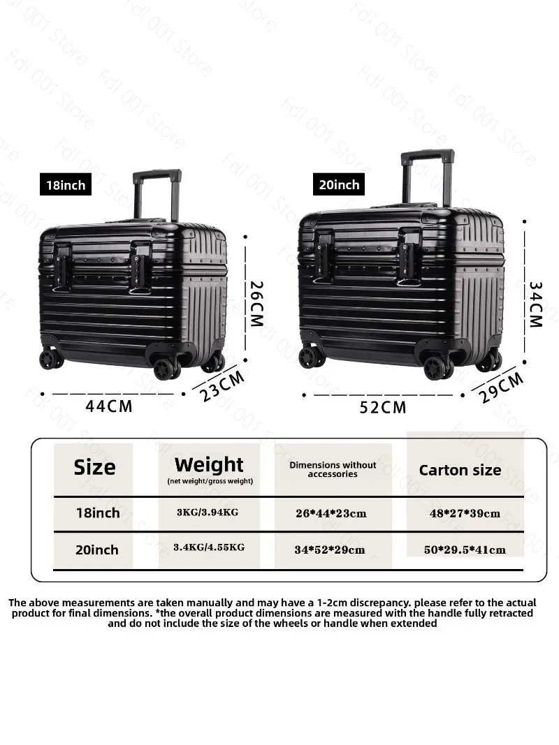 Upper flip cover aluminum frame photography trolley case women's universal wheel travel password suitcase 18 inch small captain view 4