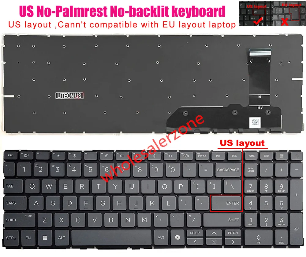 لوحة مفاتيح أمريكية جديدة لأجهزة الكمبيوتر المحمول HP ProBook 460 G11,465 G11,EliteBook 660 G11,665 G11,HSN-Q38C-6,HSN-Q39C-6 series