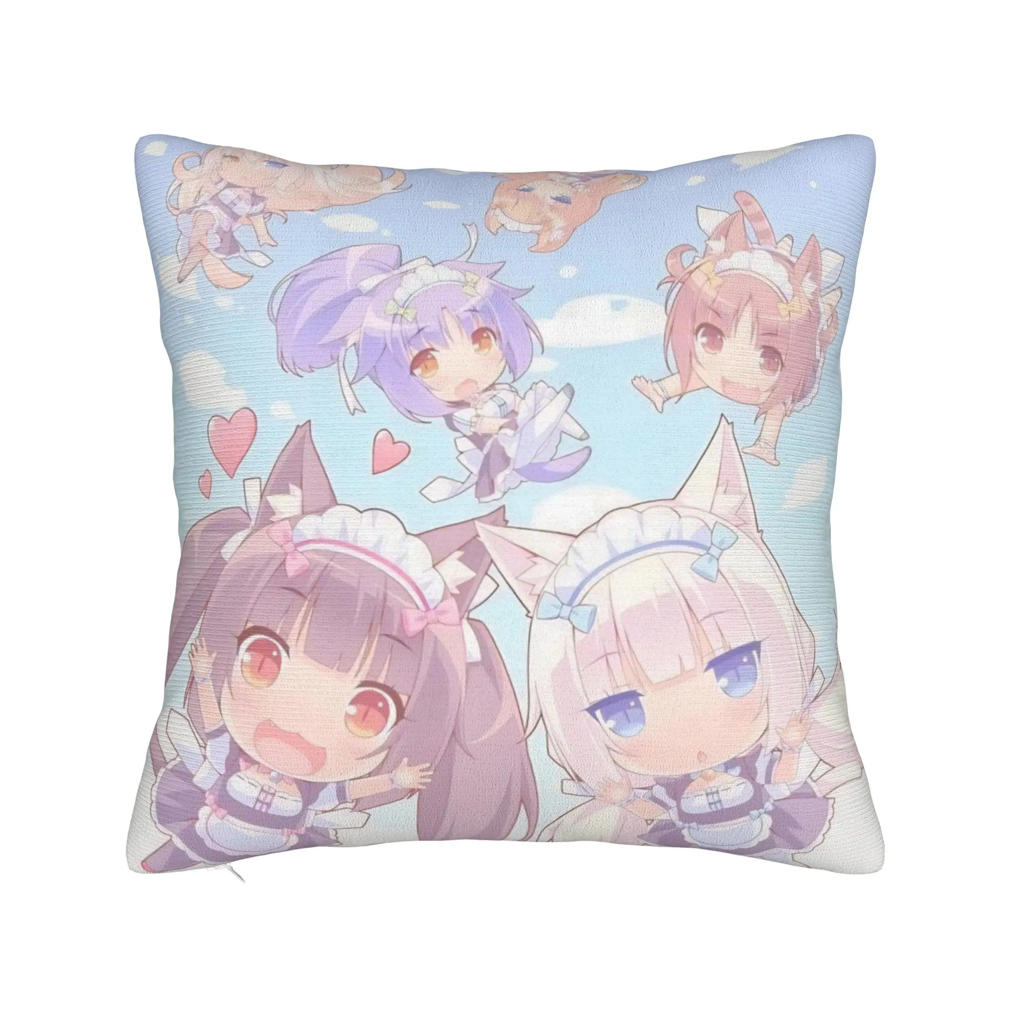 Anime N-Nekopara Pillowcase Merch Printing Cushion Cover Gift  Pillow Case Cover Home Multiple Sizes