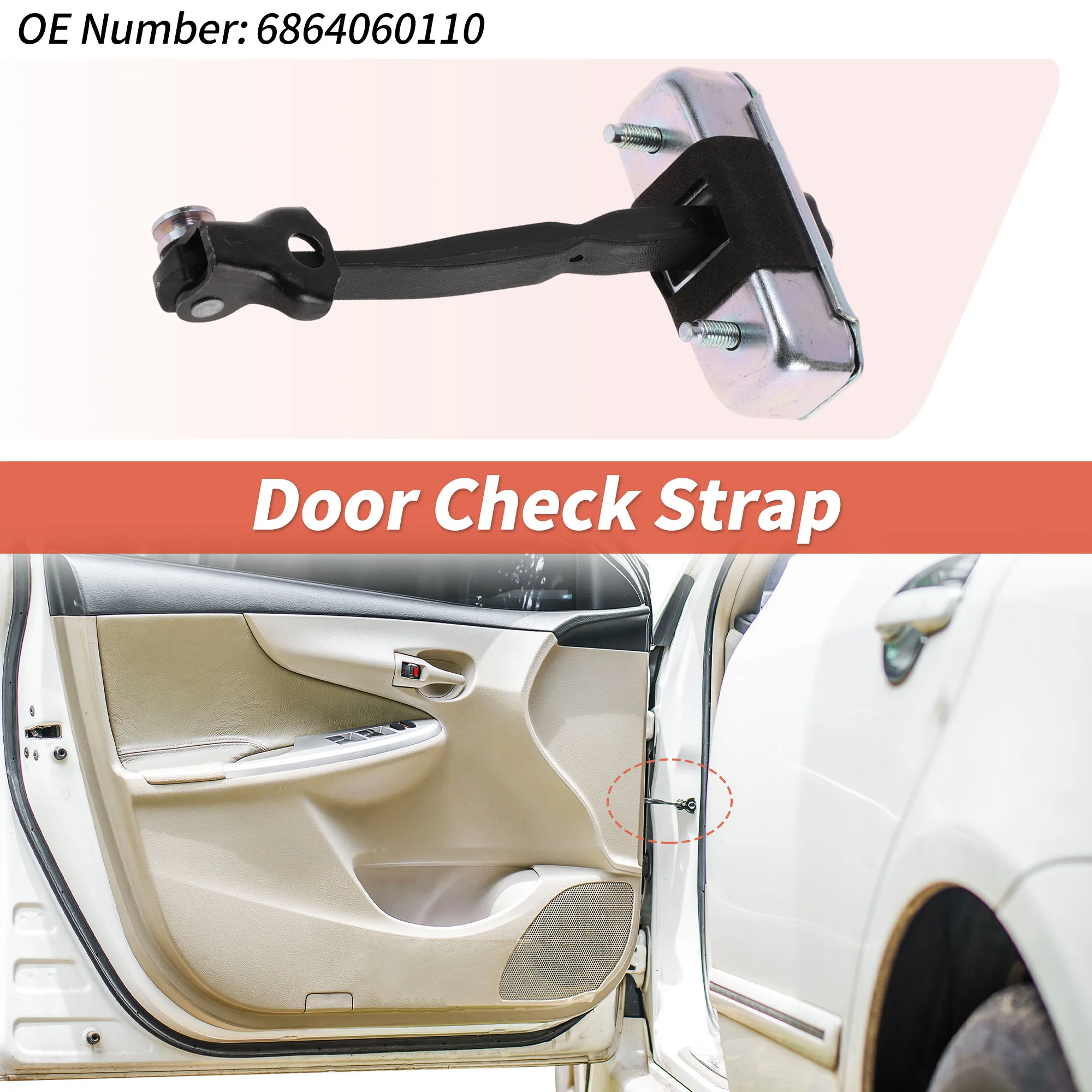 

UXCELL No.6864060110 Left Rear Door Door Check Strap for Toyota Land Cruiser LC200