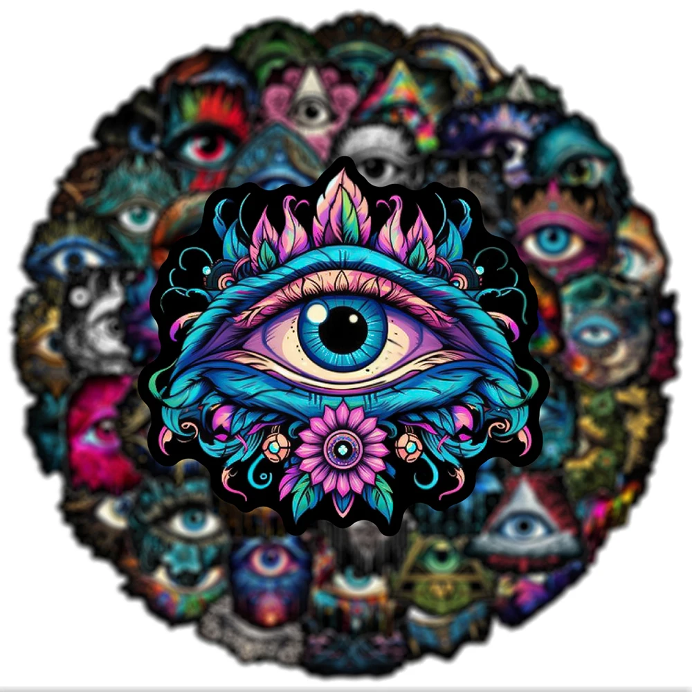 10/30/50pcs Vintage Cool Art Eye Graffiti Stickers Aesthetic Decoration DIY Skateboard Laptop Luggage Cartoon Waterproof Sticker