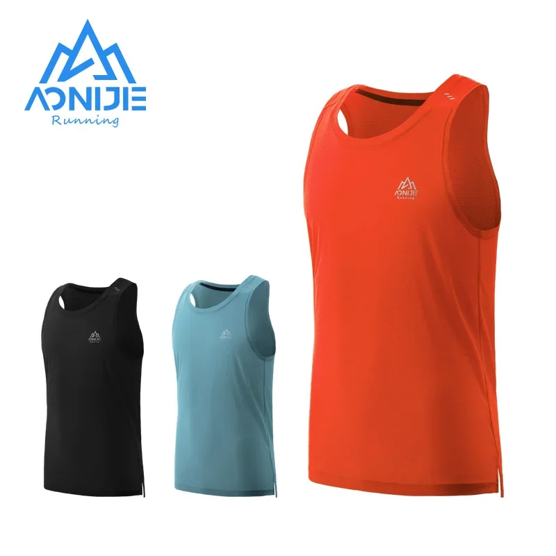 AONIJIE FM5126 Man Male Quick Drying Sports Undershit Running I-shaped Vest Sleeveless Summer Tank Top For Marathon Fitness