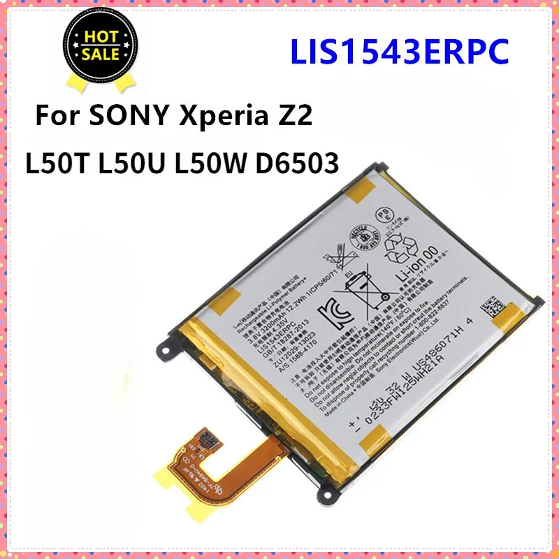 

2 Pcs Replacement Battery for SONY Xperia Z2 L50T L50U L50W D6503 LIS1543ERPC Mobile Phone Battery 3200mAh