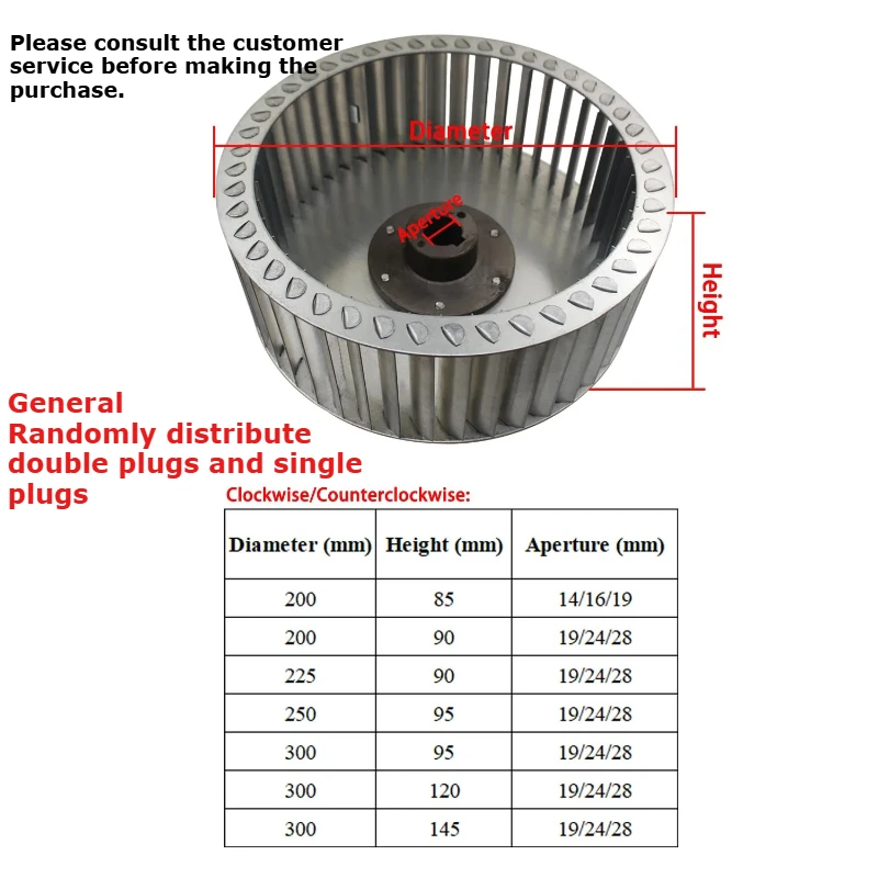 Customized Impeller Fan Blade Blower Fan Impeller Blade 200mm Exhaust Centrifugal Fan Blade Kitchen Ventilation Motor Fan Wheel