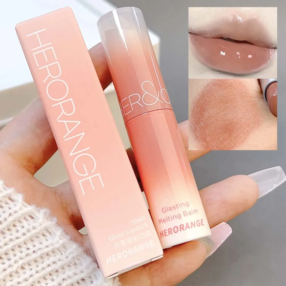 Feuchtigkeit spendender Gelee Lippenstift 6 Farben Spiegel Wasser Licht fester Lip gloss klares Glas rote Lippen glasur Tönung Make-up koreanische Kosmetik