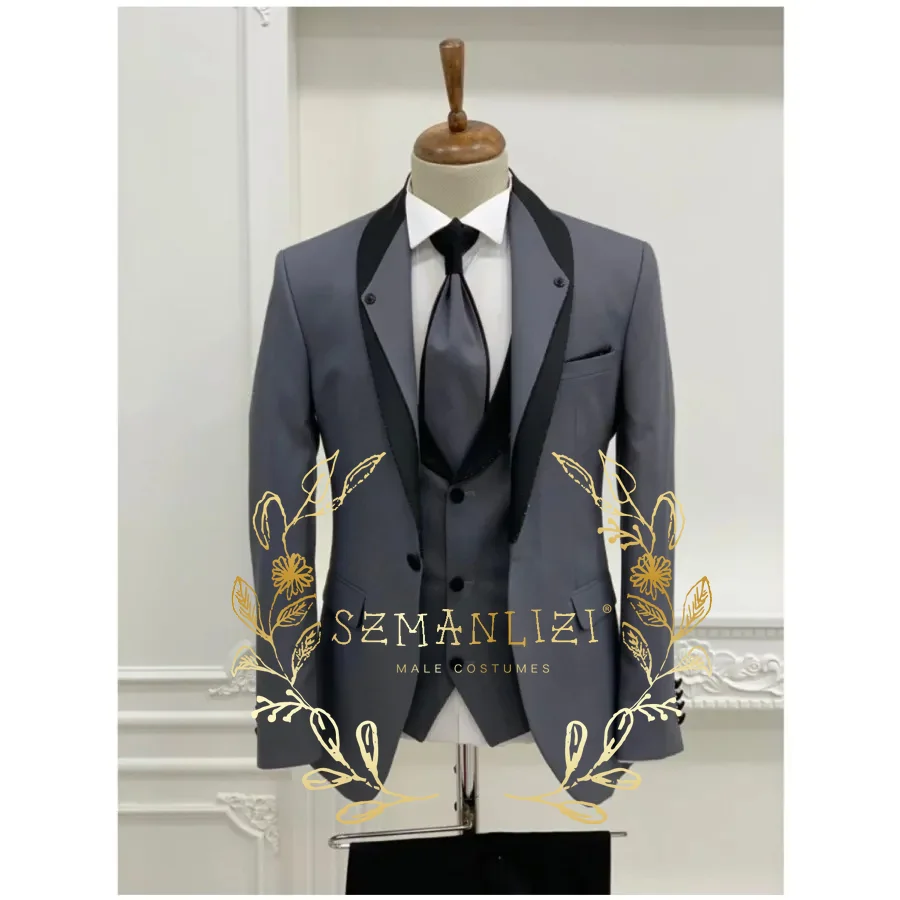 2025 White Men's Suit Groom Wedding Tuxedos Jacket Pants Vest 3-piece Set Slim Fit Male Party Groomsmen Formal Best Man Blazer