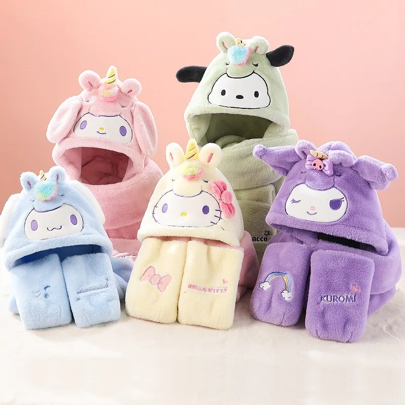 

Зимняя теплая шапка-шарф из серии «Hello Kitty»