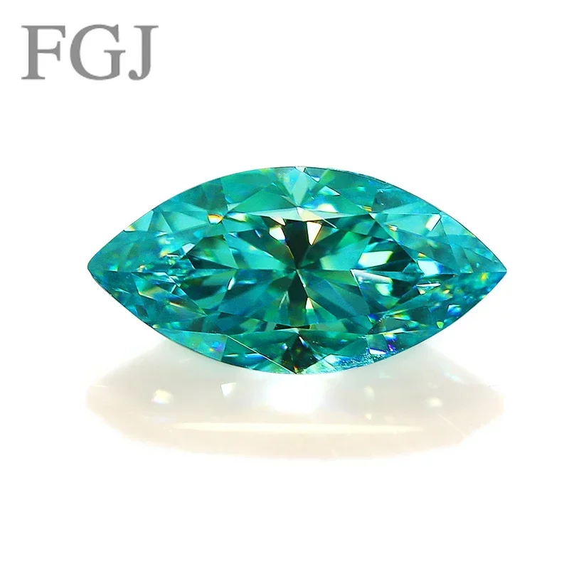 FGJ Aqua Blue Losse Moissanite Brilliant Cut Marquise Cut VVS1 For Jewelry Making Rings/Pendants Free Engraved Girdle Wholesale