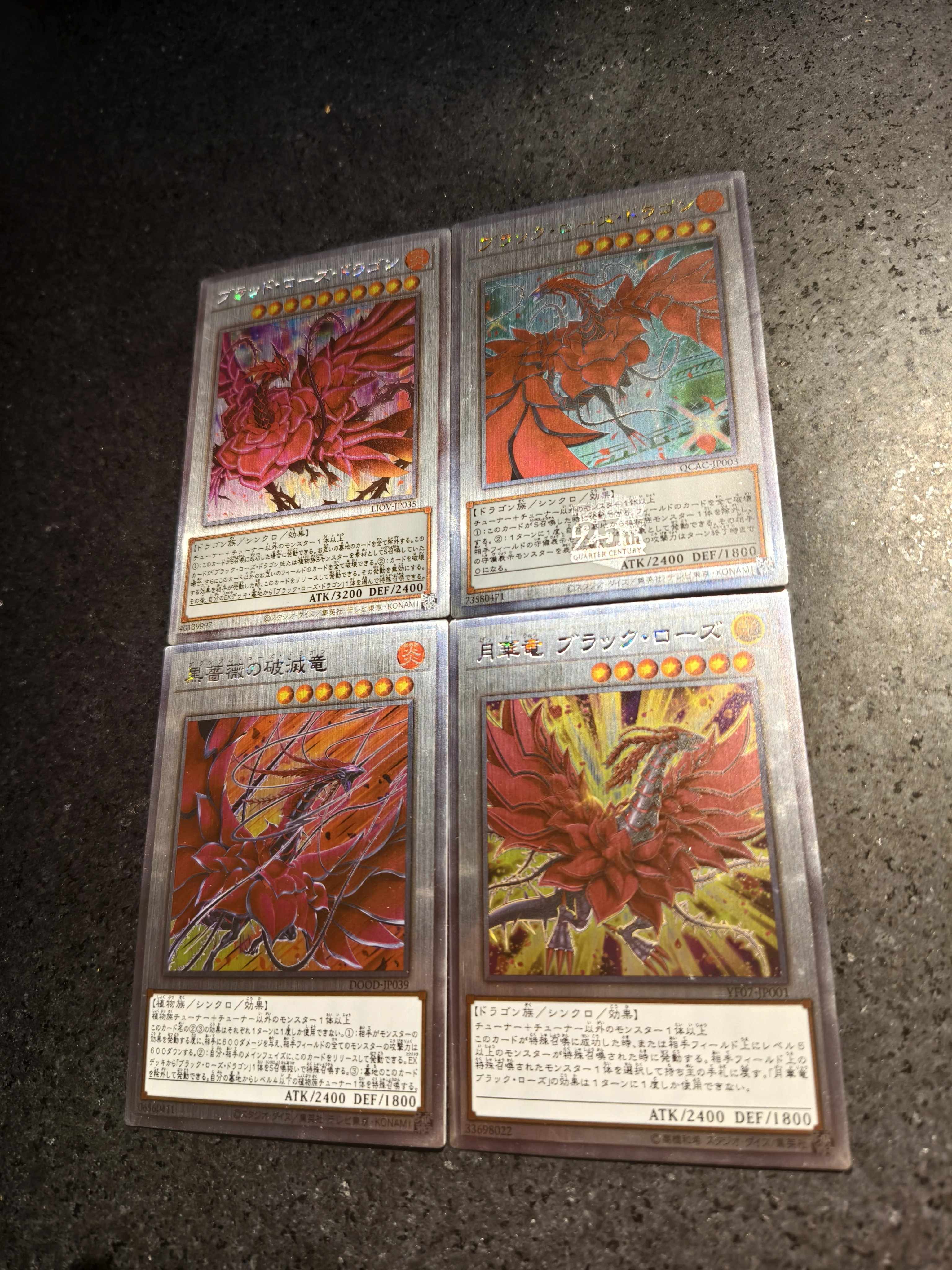 Yu-Gi-Oh! Black Rose Dragon Trading Flash-kaarten 4 stks/set DIY Collectible Handtekening Anime Cartoon Gift Self-Control Verguld