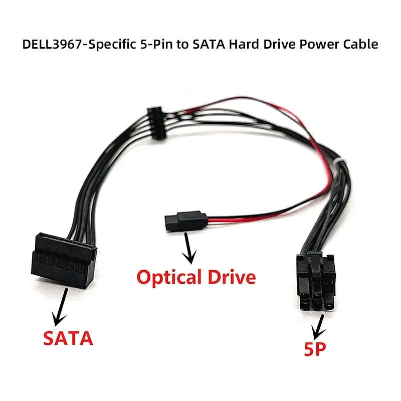 3PCS 3967 3977 Hard Drive Cable, SSD Power Cable, Dual SATA to 5-Pin Motherboard Power Cable