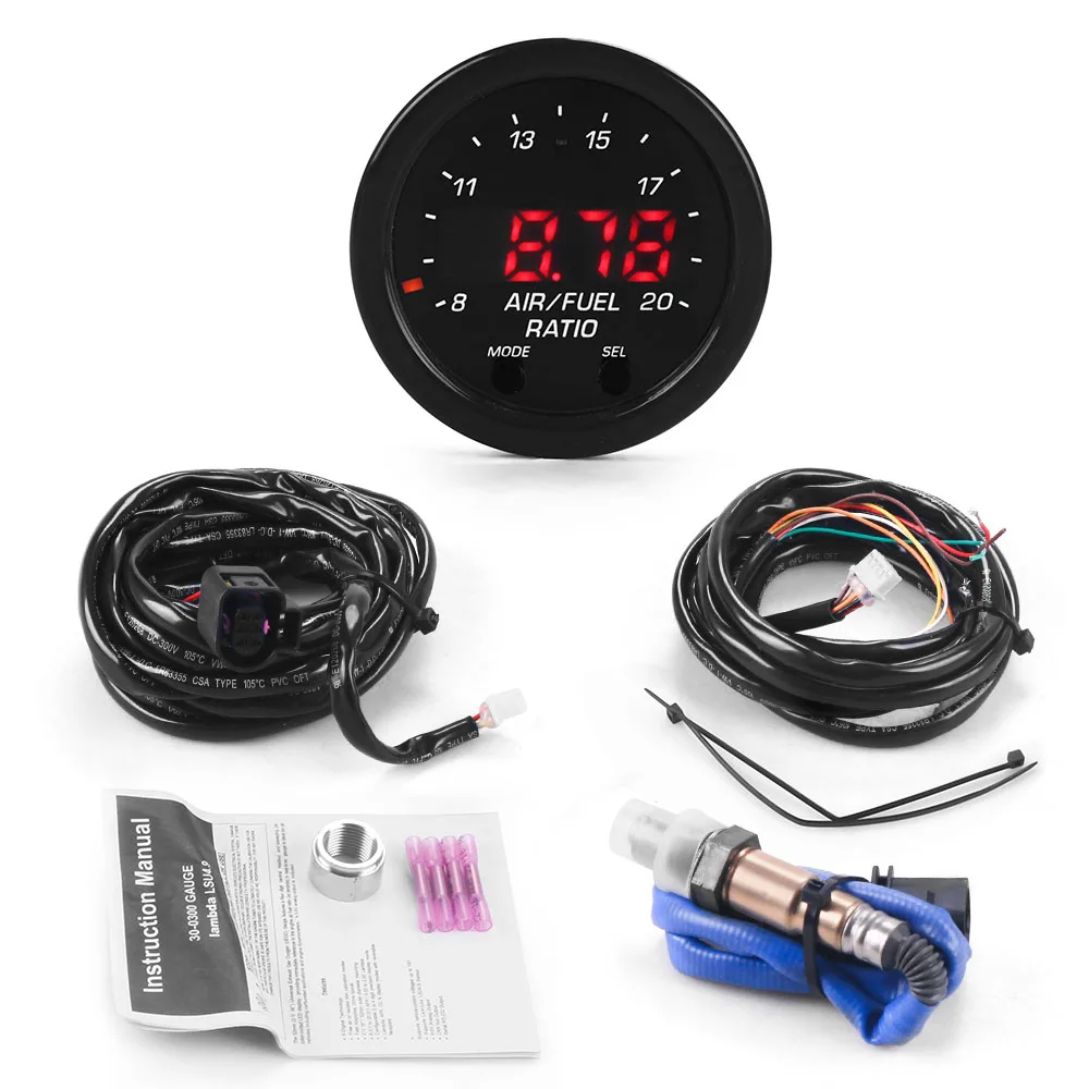30-0300 X-Series Wideband O2 Air Fuel Ratio Gauge Kit LSU 4.9  Oxygen Sensor AFR Sensor Controller Gauge 0258017025