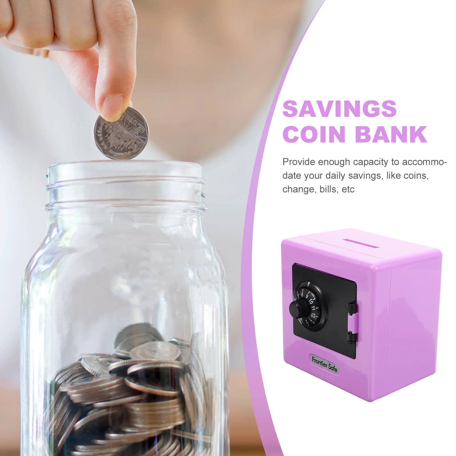 Toddler Money Savings Bank Piggy Girls for Kids Only and Out Safe Abs Mini Child