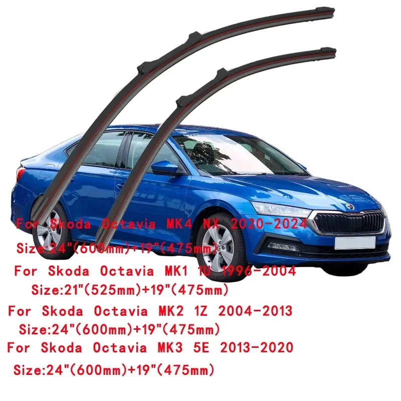 For Skoda Octavia 1 2 3 4 1U 1Z 5E NX 1996-2004 Car Windshield Wiper Blade Front Windscreen Windshield Washer Accessories Window