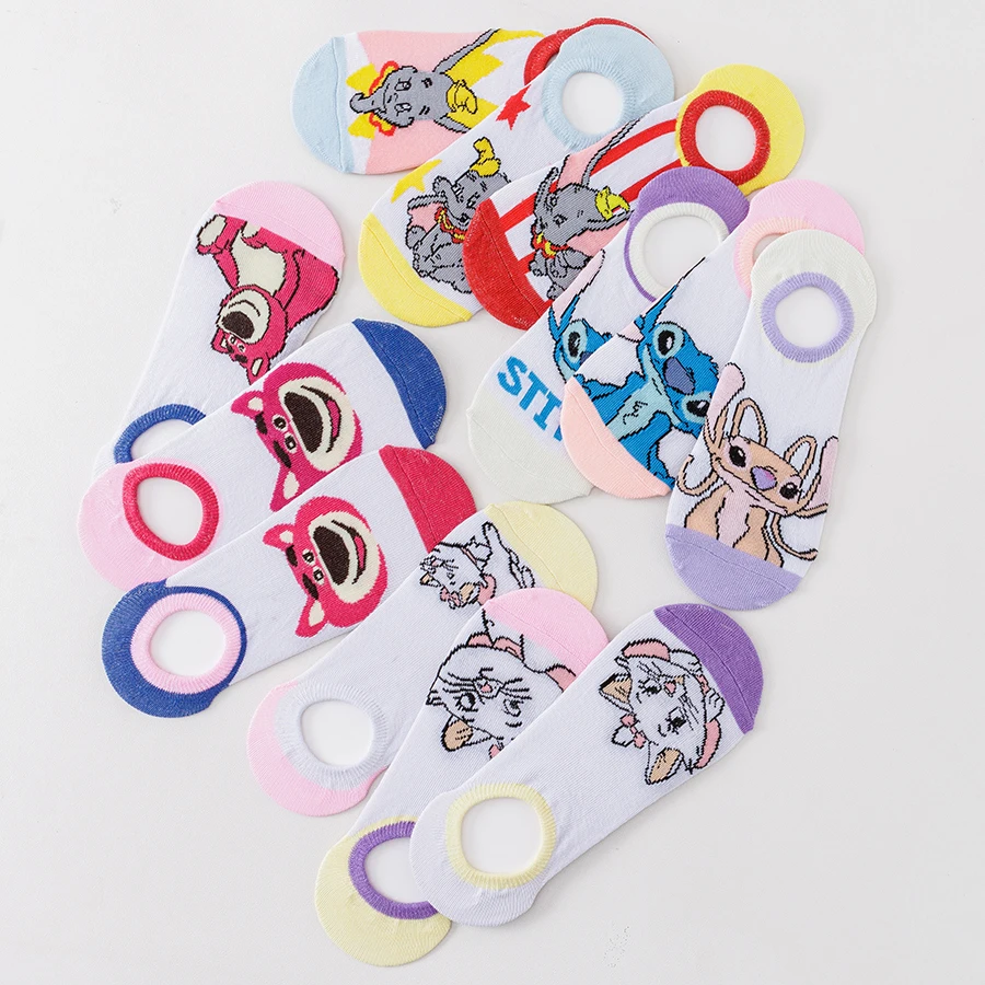 10 пар Miniso Disney, милые персонажи мультфильмов, модные носки унисекс для любителей аниме, скейтбордеров, повседневная одежда, короткая лодка, невидимые