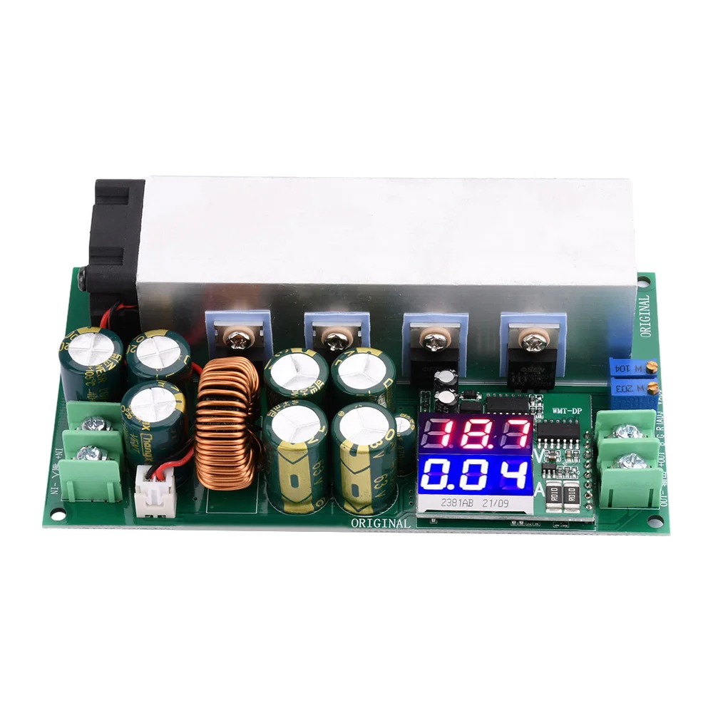 

DC-DC High Power 600W Adjustable Step-down Power Supply Module With Fan 12V-80V To 2.5V-50V Buck Converter DC Voltage Regulatort