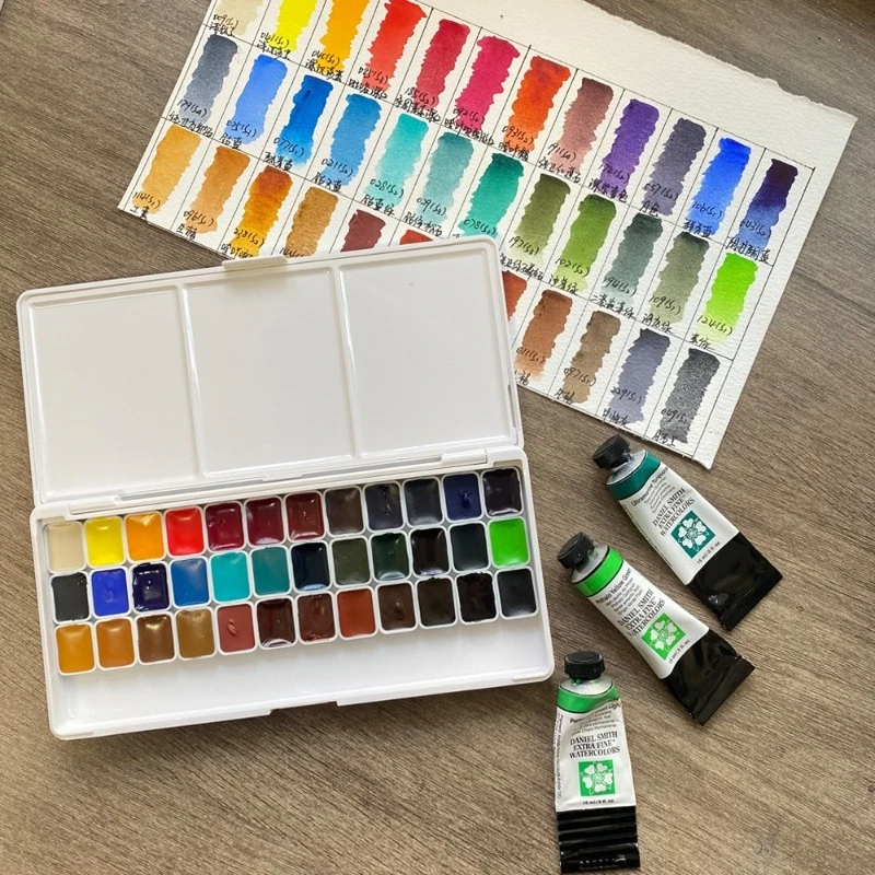American Daniel Smith Master Watercolor 36 Colors 1ML Packaging Box Transparent Watercolor Pigment Portable Art Supplies